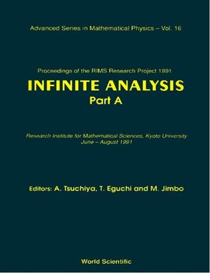 cover image of Infinite Analysis: Rims Project 1991 (In 2 Volumes)